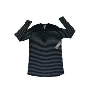 Jordan Craig Shirt Mens Long Sleeve Knit Thermal Striped Size L New